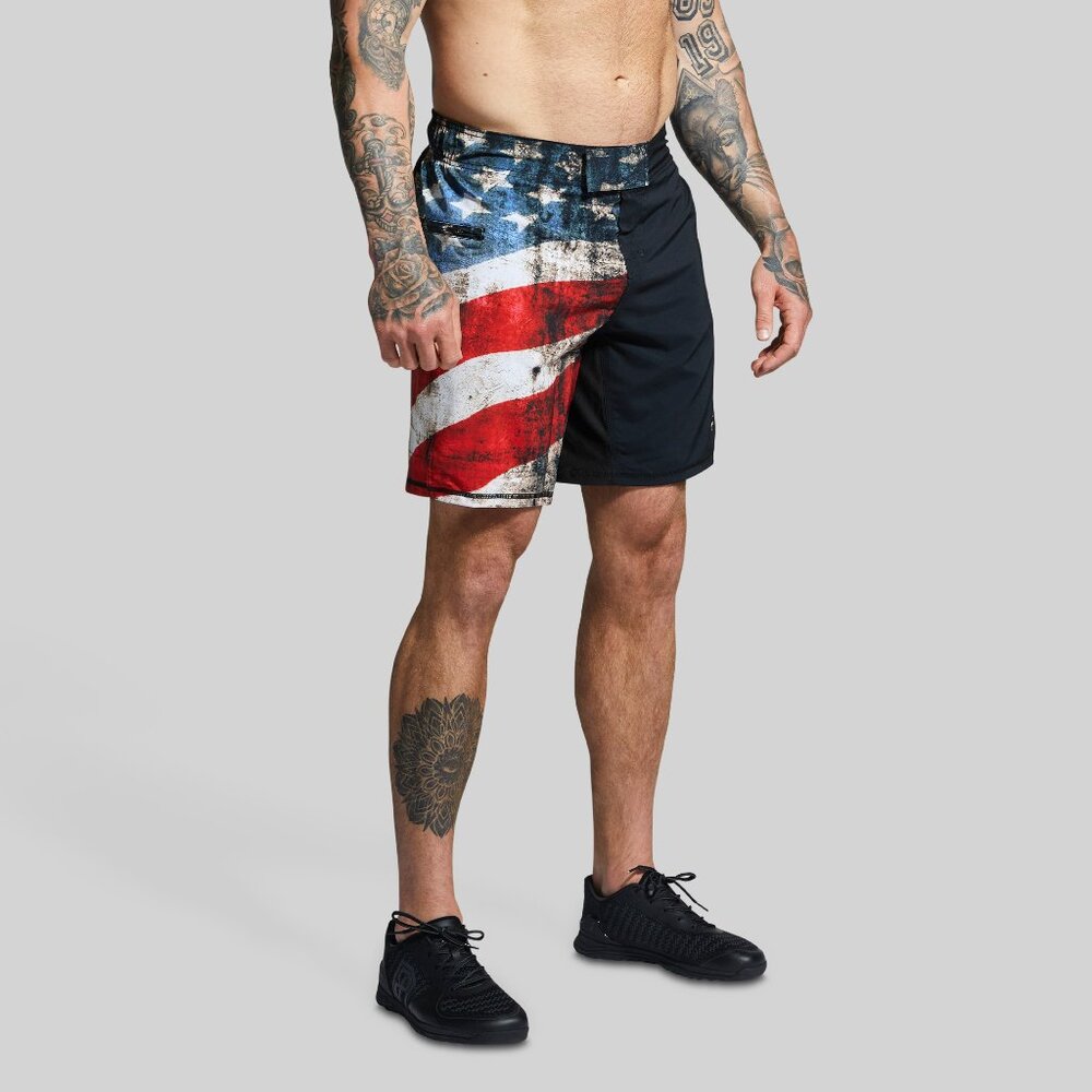 Born Primitive Mens American Defender Short Velcro 3.0 (Patriot) Size 34